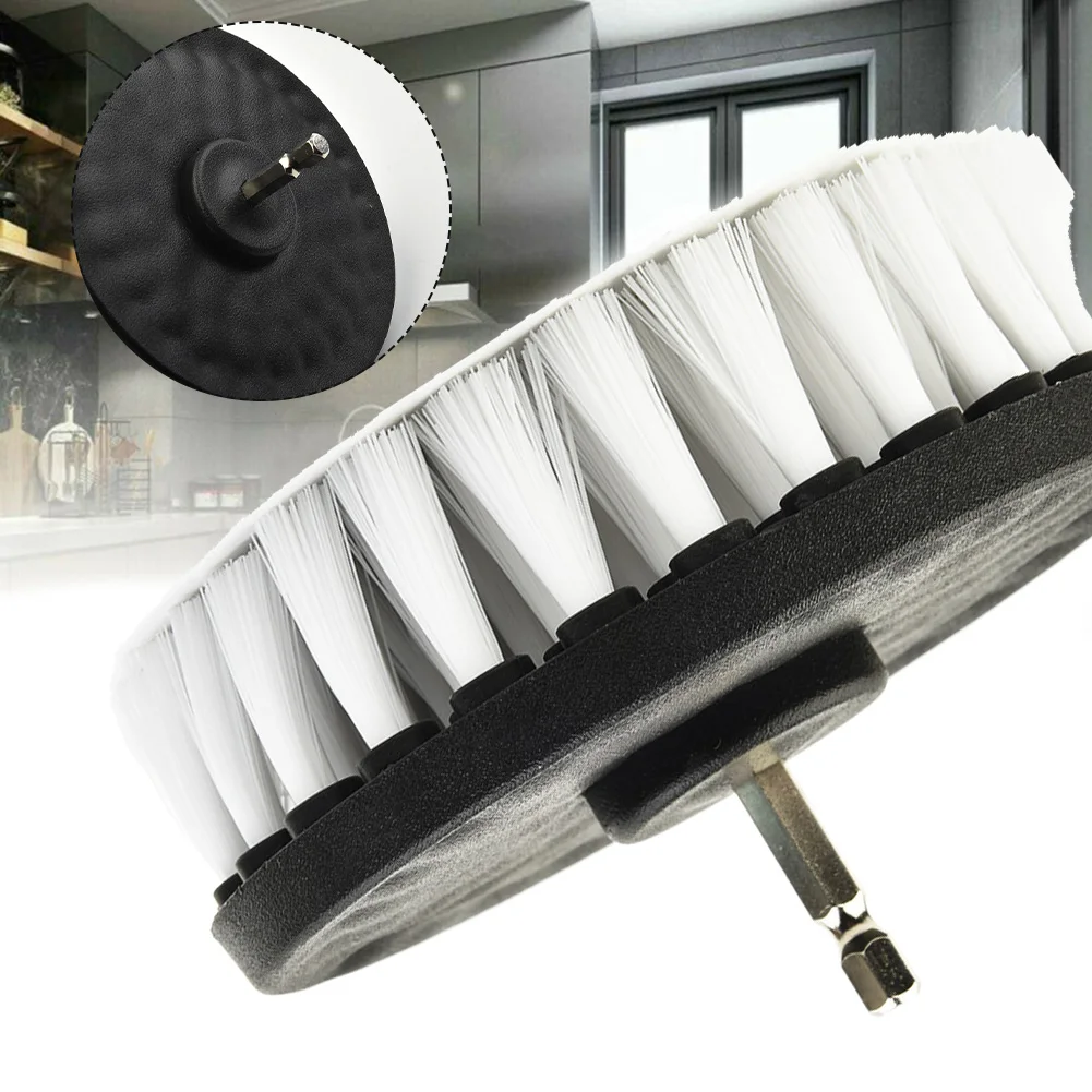5 Inch White Car Wheel Electric Cleaning Drill Brush Soft Brush Decontamination For Glass Furniture Tire Cleaning car cleaning accessories,wheel cleaning brush,car cleaning tool,wheel brush,wheel tire cleaning brush,electric scrubber brush,drill brush attachment set