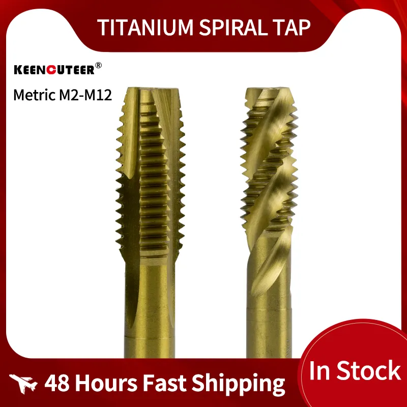 Metric Titanium Plated Hss Spiral Point Tap Spiral Flute Tap M2 M2.5 M3 M4 M5 M6 M7 M8 M10 M12 Machine Plug Tap Screw Thread - Drill Bit - AliExpress