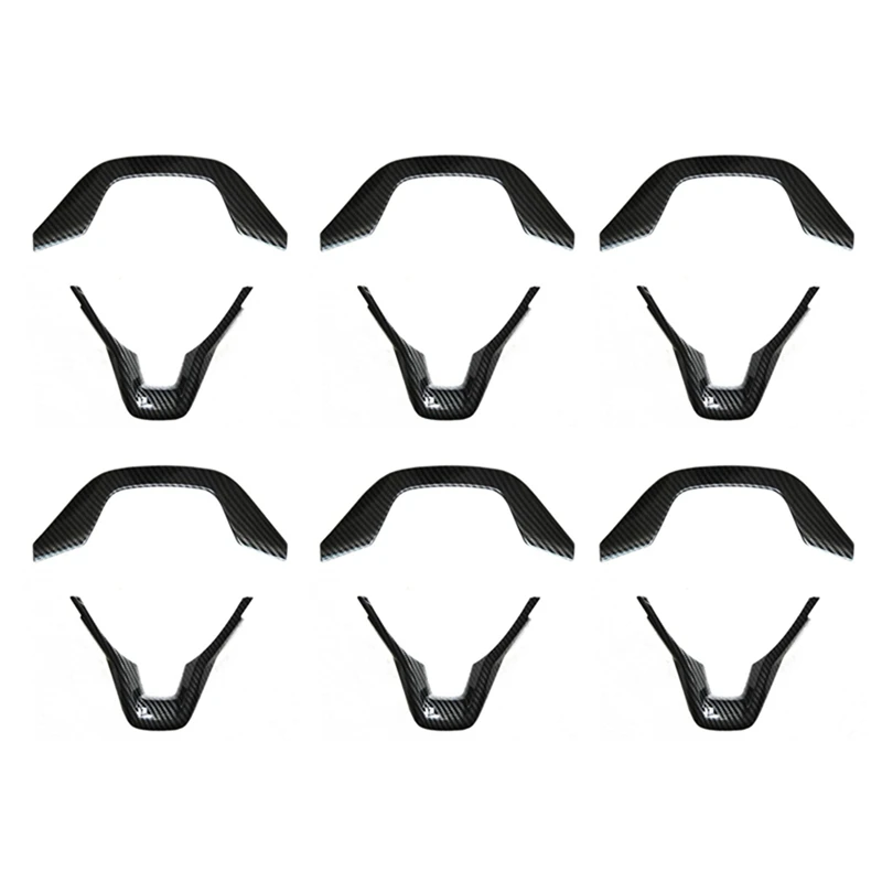 

12Pcs Black Auto Car Carbon Fiber Style Steering Wheel Frame Protector Cover Trim For HONDA ACCORD 2018 2019