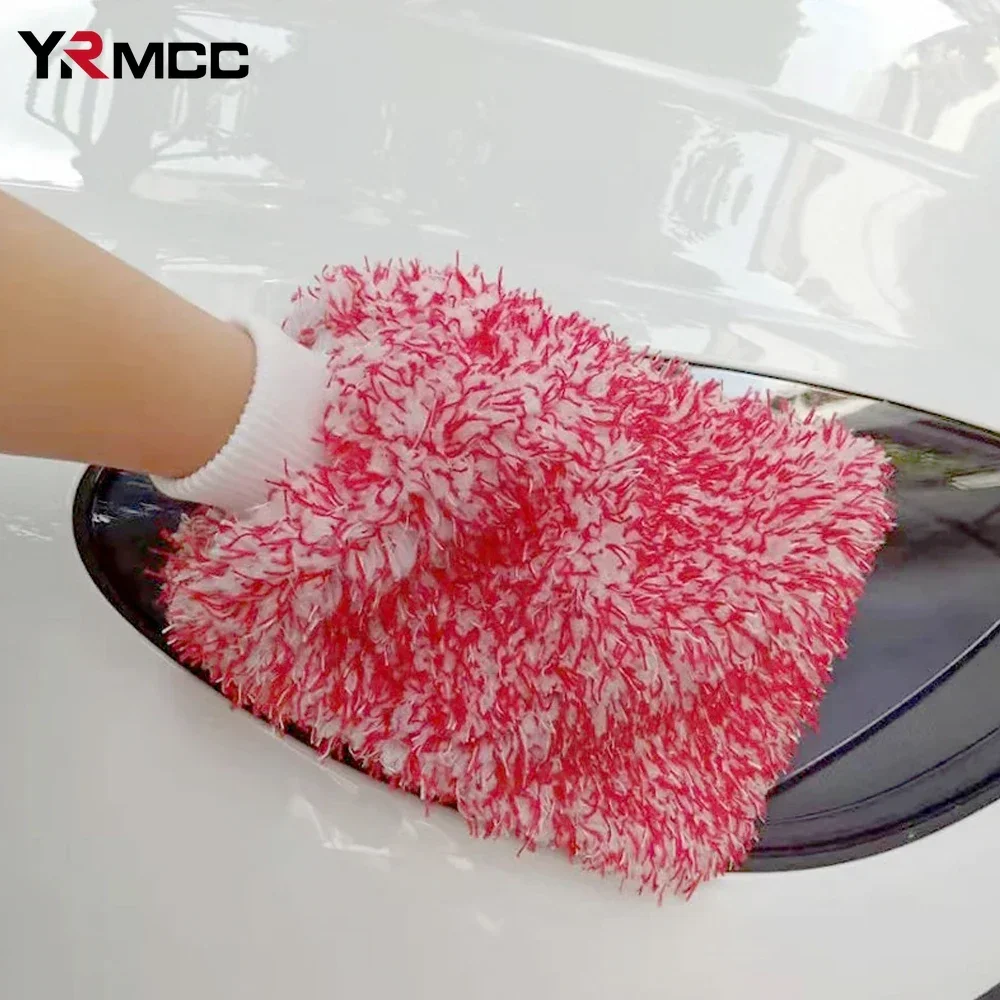 Car Washing Gloves Microfiber Strong Water Coral Velvet Cleaning Glove Soft Thickened Dust Removal Clean Tools Car Accessories for car cleaning gloves,microfiber cleaning gloves,microfiber washing gloves,microfiber gloves