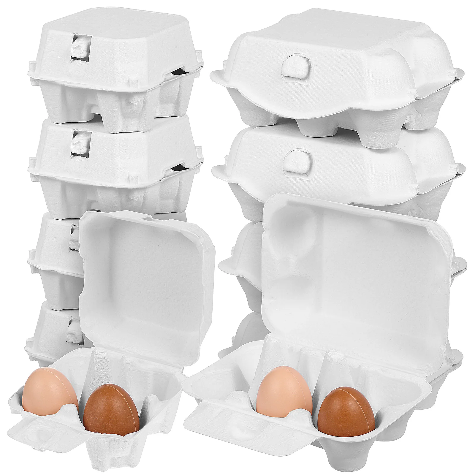 

10 Pcs Eggs Tray Pulp Cartons Refrigerator Containers Natural Reusable Boxes for Chicken