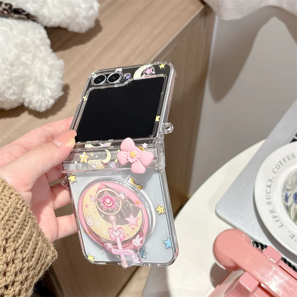 Korean Cute Star Magic Wand Magnetic Phone Case with Magsafe Stand