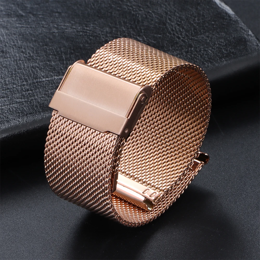 Elegant Milanese Stainless Steel Mesh Watch Band - Multiple Widths