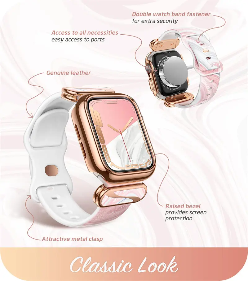 Case For Apple Watch 7/6/5/4/SE3/SE2/SE (40/41mm) I-BLASON Cosmo Luxe Series Stylish Protective Case with Adjustable Soft Strap