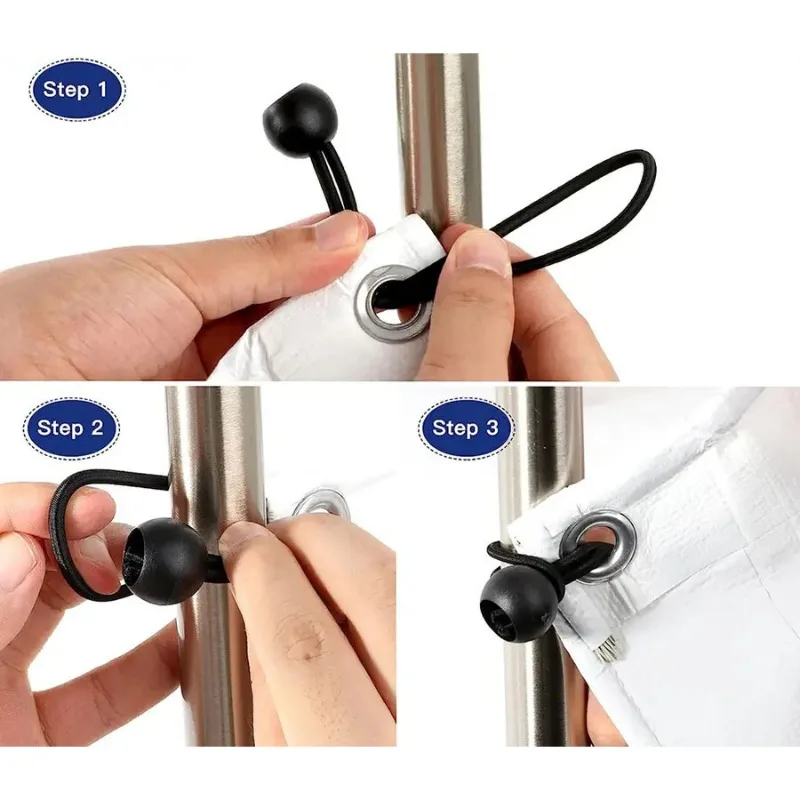 Camping tent accessories bungee cords 10pcs bungee ball tarps canvas tarpaulin flagpole ties cord ends elastic rope lace fixed boat pole camping tent accessories