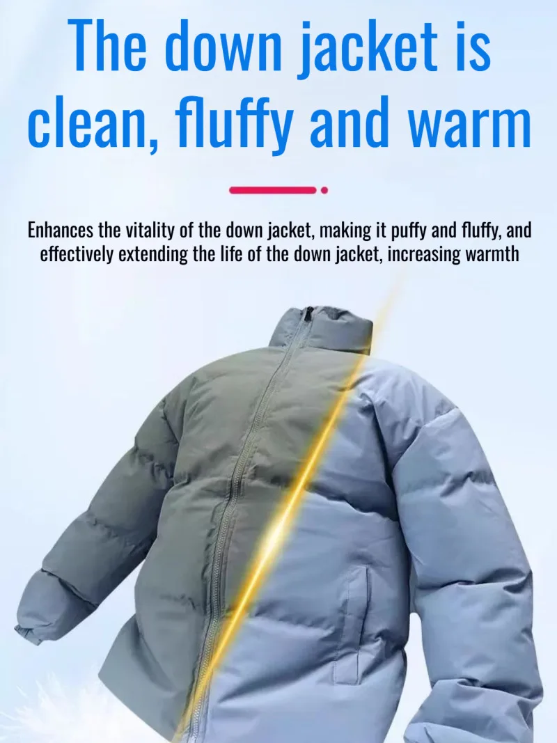 Fluffy Detergent for Down Jackets Fluffy Down Jacket Cleaner Laundry Detergent Shrinkage Knot Warmer