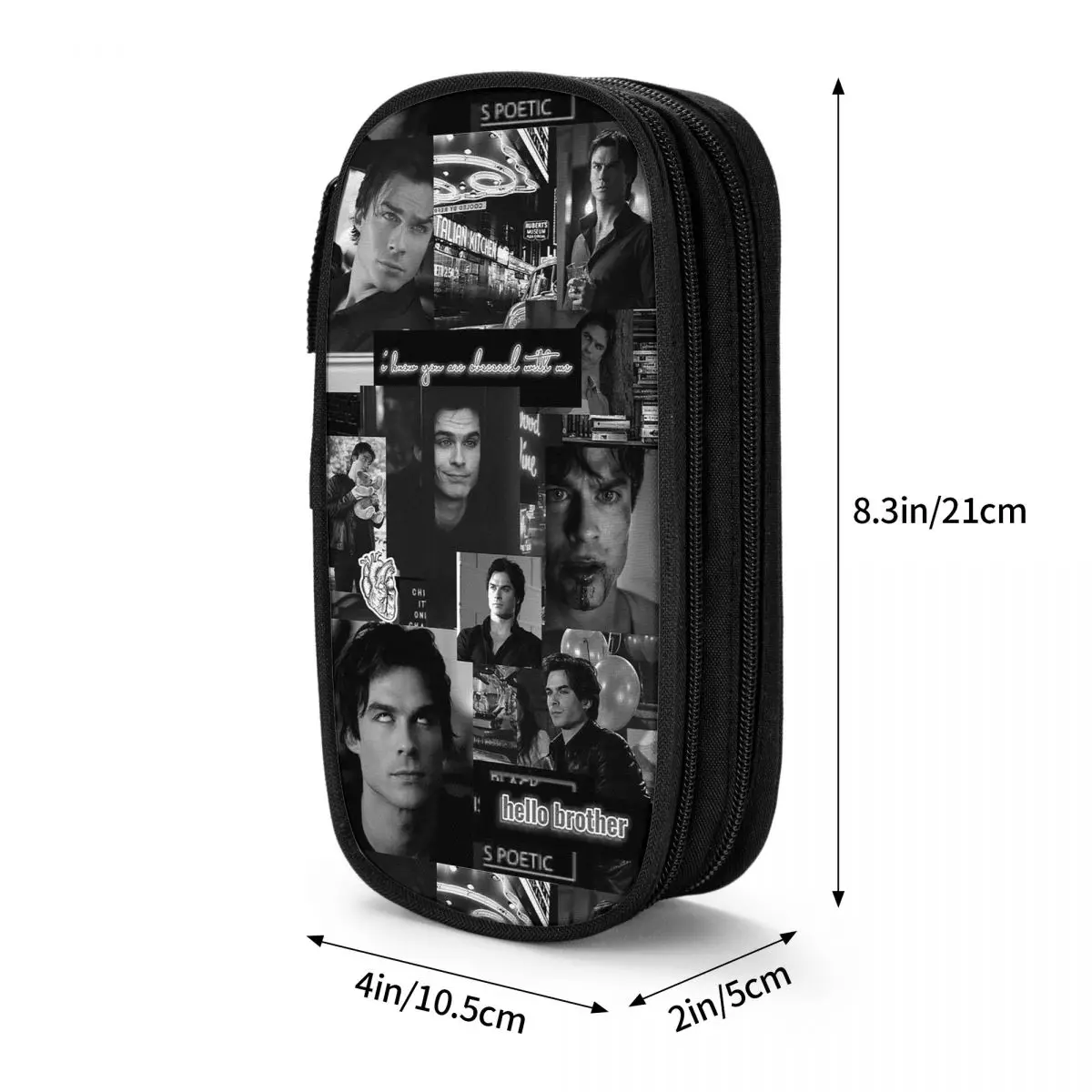 Damon Salvatore The Vampire Diaries Pencil Cases Pen Holder Bags Girls Boys Large Storage School Supplies Gifts Pencilcases