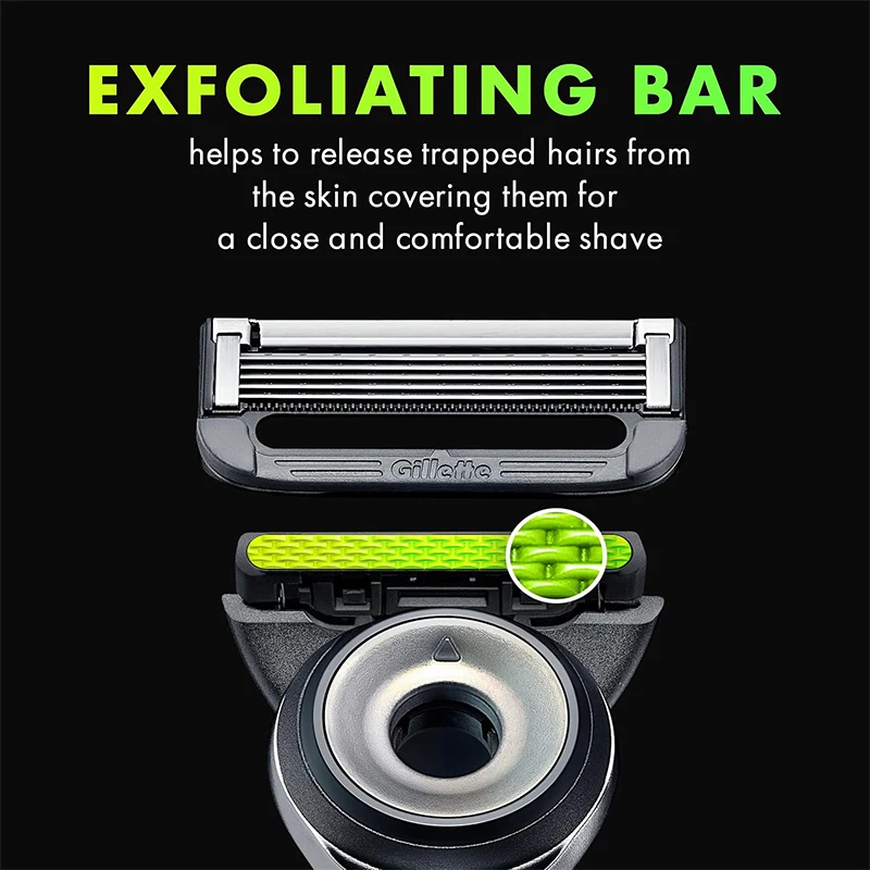 Gillette Labs Razor Aurora Series Flexdisc Manual Safety Shaver Shaving Machine 2pcs 5-Layer Blade Refills with Magnetic Stand