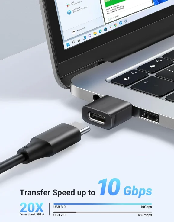 USB to USB C 어댑터 3개입, 10Gbps USBC 암-수 어댑터 타입 C 충전 컨버터 (아이폰 16, 15, 14, 13 플러스, 프로, 맥스용)