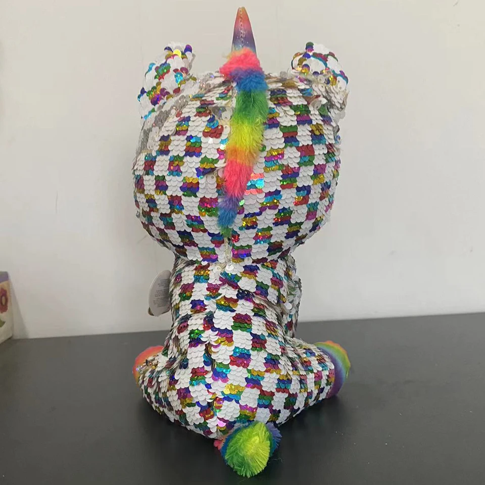 Best Christmas Gift Ty Beanie Boos Medium Size 27cm Sequin Unicorn