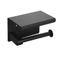 Aluminum Alloy Toilet Paper Holder Shelf With Tray Bathroom Accessories Kitchen Wall Hanging Punch-Free Toilet Paper Roll Holder 2