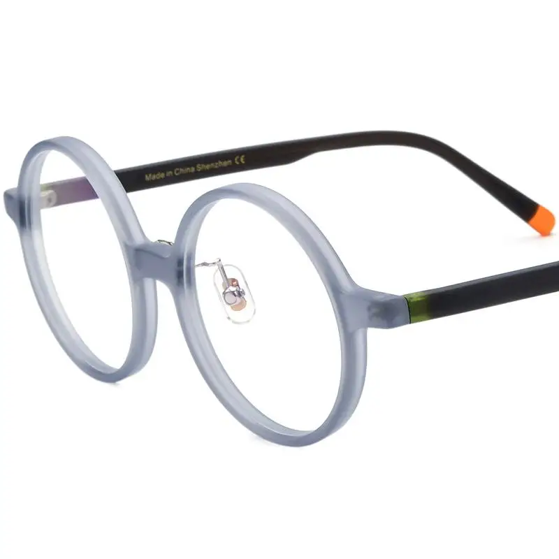 

Multi-colour Splicing Large Round Frosted Plate Eyeglasses Frames can be fitted with Myopic Anti-blue Light Eyeglasses Fram