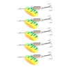 5pcs Waterdrop Metal Spoon Spinner Fishing Lure Set with Hook Artificial Bait Kit Crankbaits for Freshwater and Saltwater 4