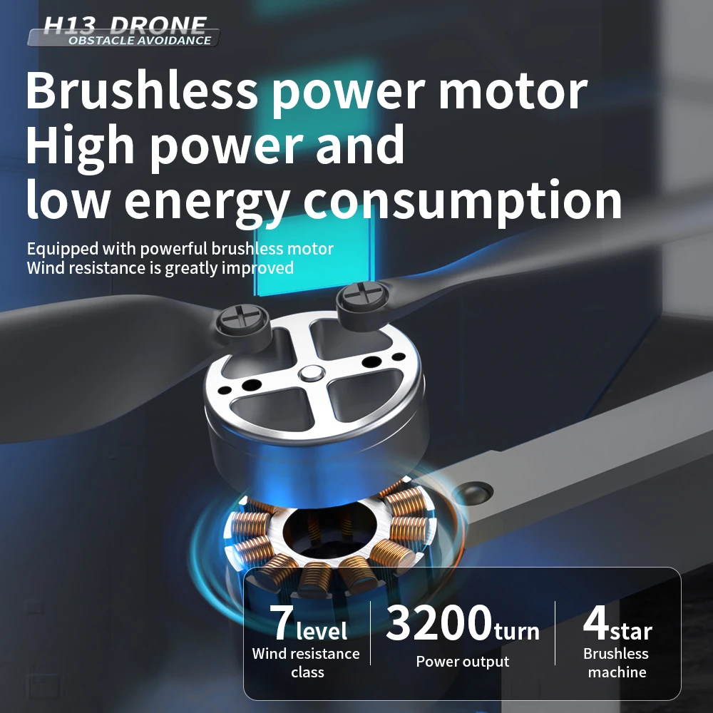 Hd 카메라 장착 브러시리스 RC 쿼드콥터, 광학 흐름, Rc Fpv 드론 사진, 장애물 회피 비행기, 성인 선물, H13