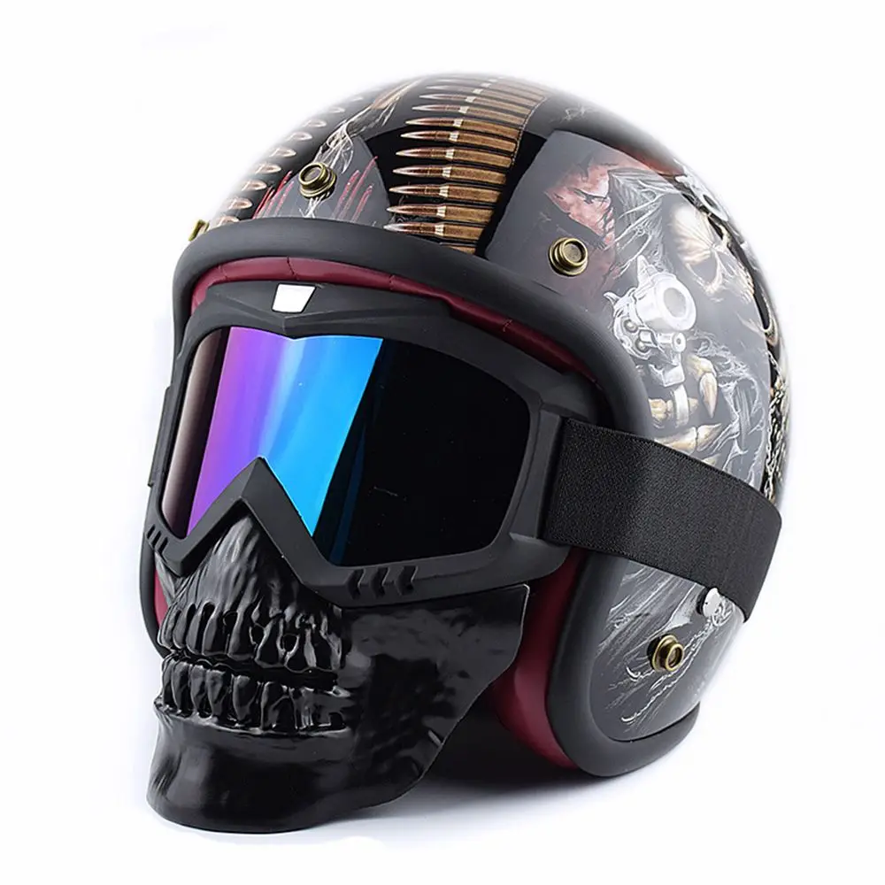 Motorcycle Shark Helmet Goggles Motocross Helmet Glasses Retro ...