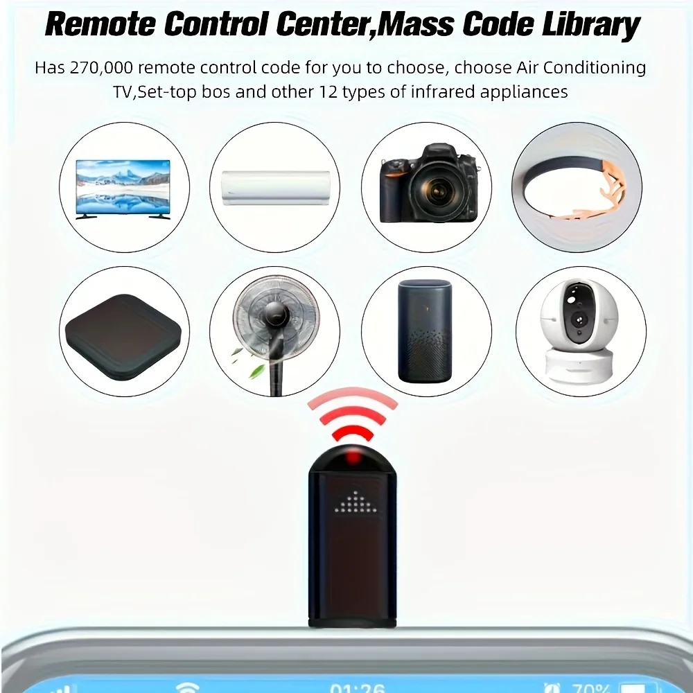 R09 Universal Smartphone IR Remote Mini Controller Adapter For TV Air Conditioner Fan Camera Hotel Home Android Smart Phone