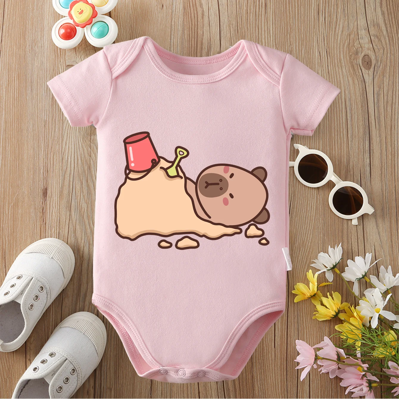 Adorable Capybara 100% Cotton Baby Bodysuit - Perfect Gift
