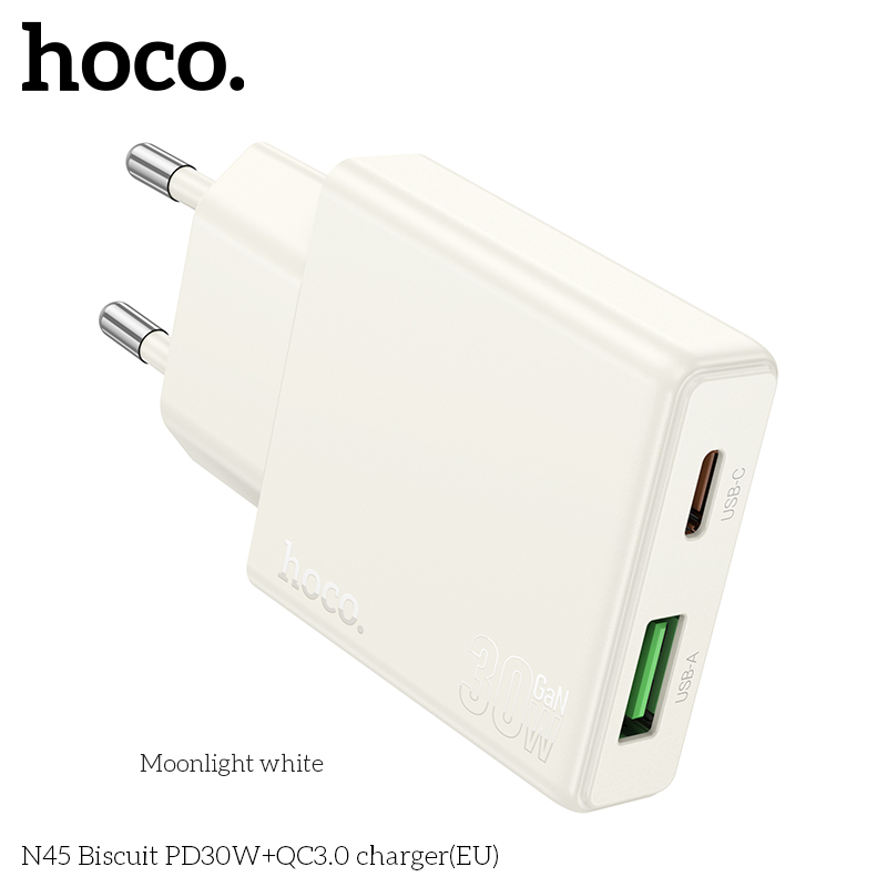 HOCO N45 30W USB A Type C Charger Quick Charge USB Fast Wall Charger For iPhone 14 Xiaomi Samsung Huawei Type C PD Phone Adapter