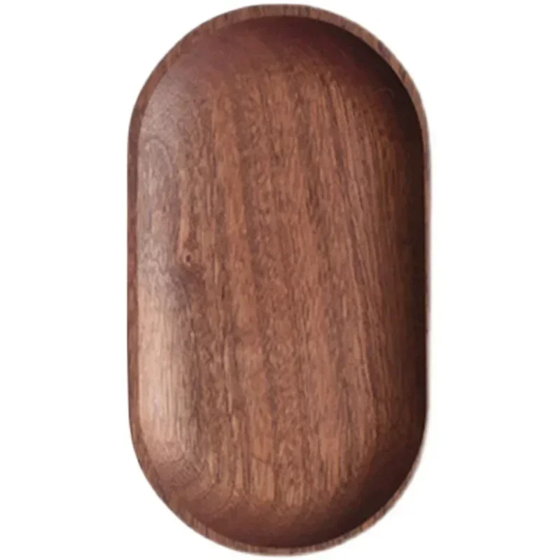 Japanese Rectangular Dinner Plate Walnut Wooden Tray Ins Wind Small Wooden Plate 6