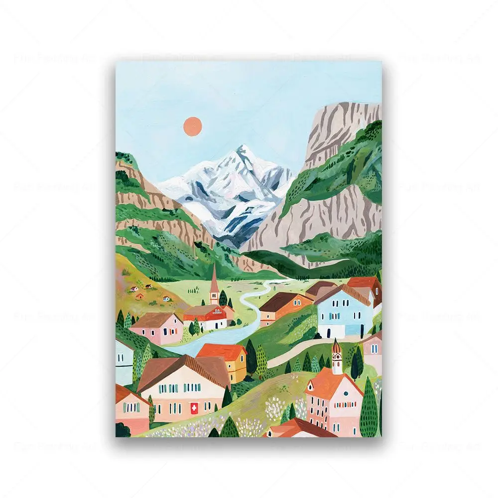 thumbnail image 1 of Póster de viaje de Positano, Ámsterdam, Lisboa, Barcelona, Londres, Florencia, Suiza, Roma, Capadocia, París, Capri, Venecia, regalo para decoración del hogar, 1 of 5