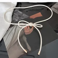Microfiber Leather Round Cord Women's Belt Adorned with A Versatile Bow Dress Featuring An Elaborate Knotting Detail - Image 5