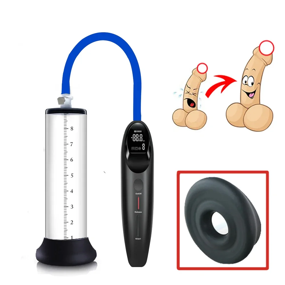 

Usb Electric Acrylic Penis Pump Male Penis Enlargement Pump Vacuum Pump For Penis Penile training Extender Cock Sex Toy For Men