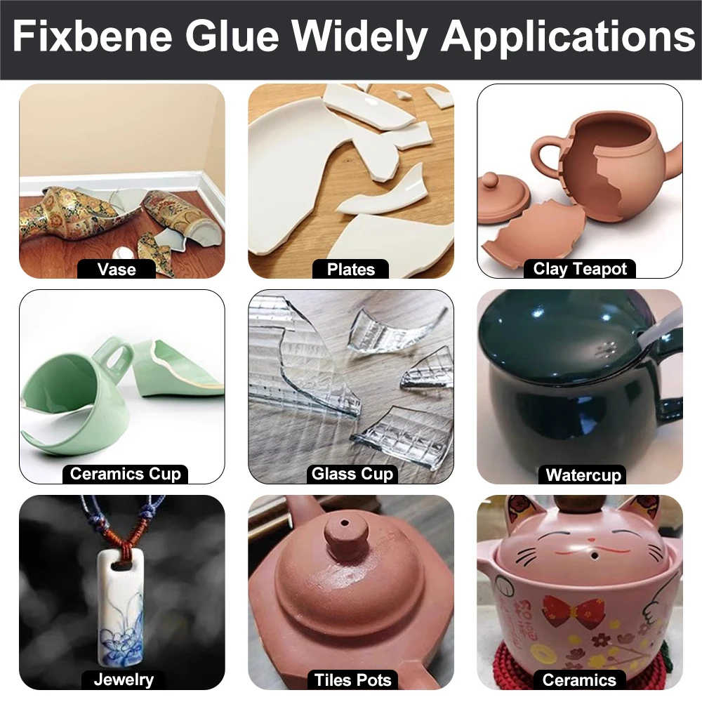 Ceramics Pottery Tiles Extra Strong Instant Adhesive Professional Super Glue Seconds Cyanoacrylate 502 DIY Craft Plastic Leather 4