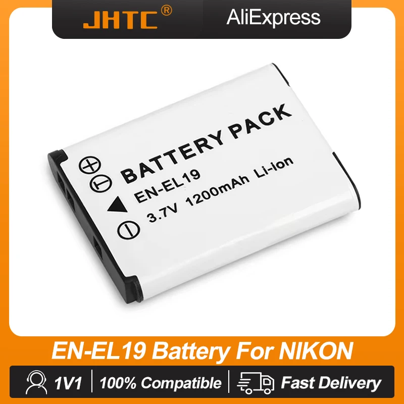 2 X Batterie Per Fotocamera Digitale Nikon ENEL19 Coolpix S01 S100 - Foto 2