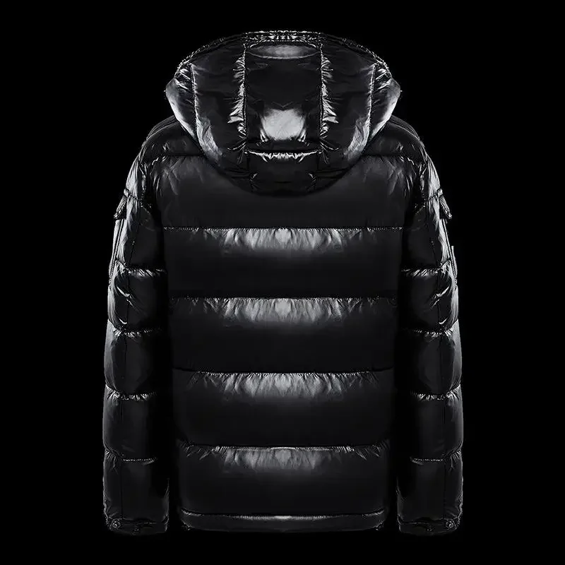 Men's Down Jacket White Duck Hood Warm Glossy Autumn Shiny Black Thickened Winter Fluffy Red Coat Jacket