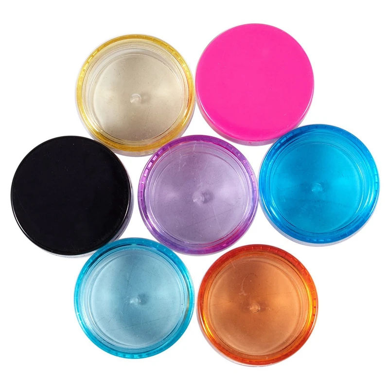 

150 Pieces Plastic Pot Jars Empty Cosmetic Container With Lid For Creams Sample Make-Up Storage, 5 G, 10 Colors