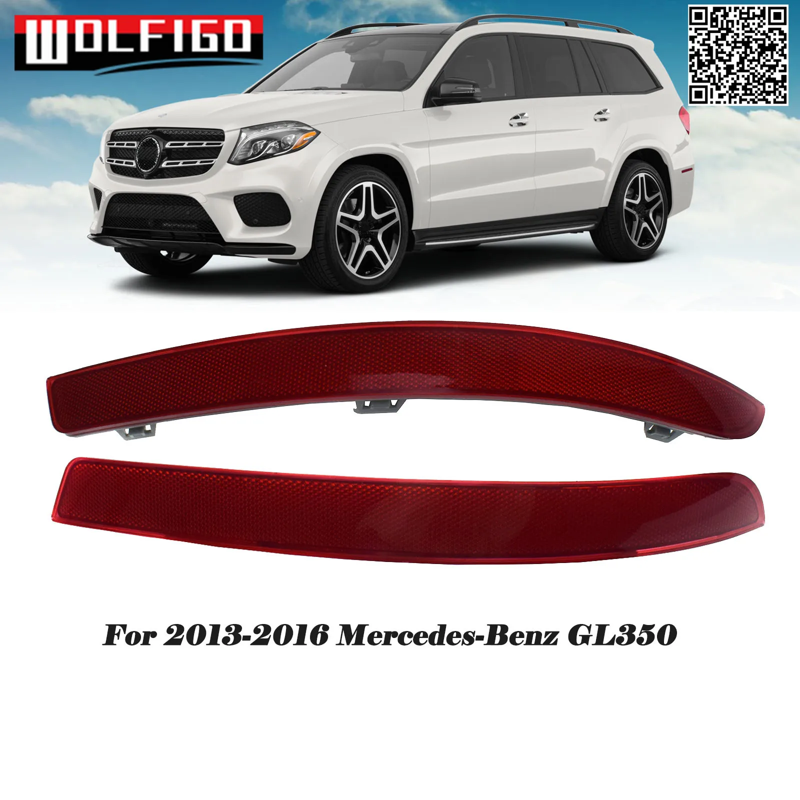 Left Right Fit For 2013- Mercedes-Benz GL X166 320 350 420 450 500 550 63 Rear Bumper Reflector A1668200374 A1668200474 New