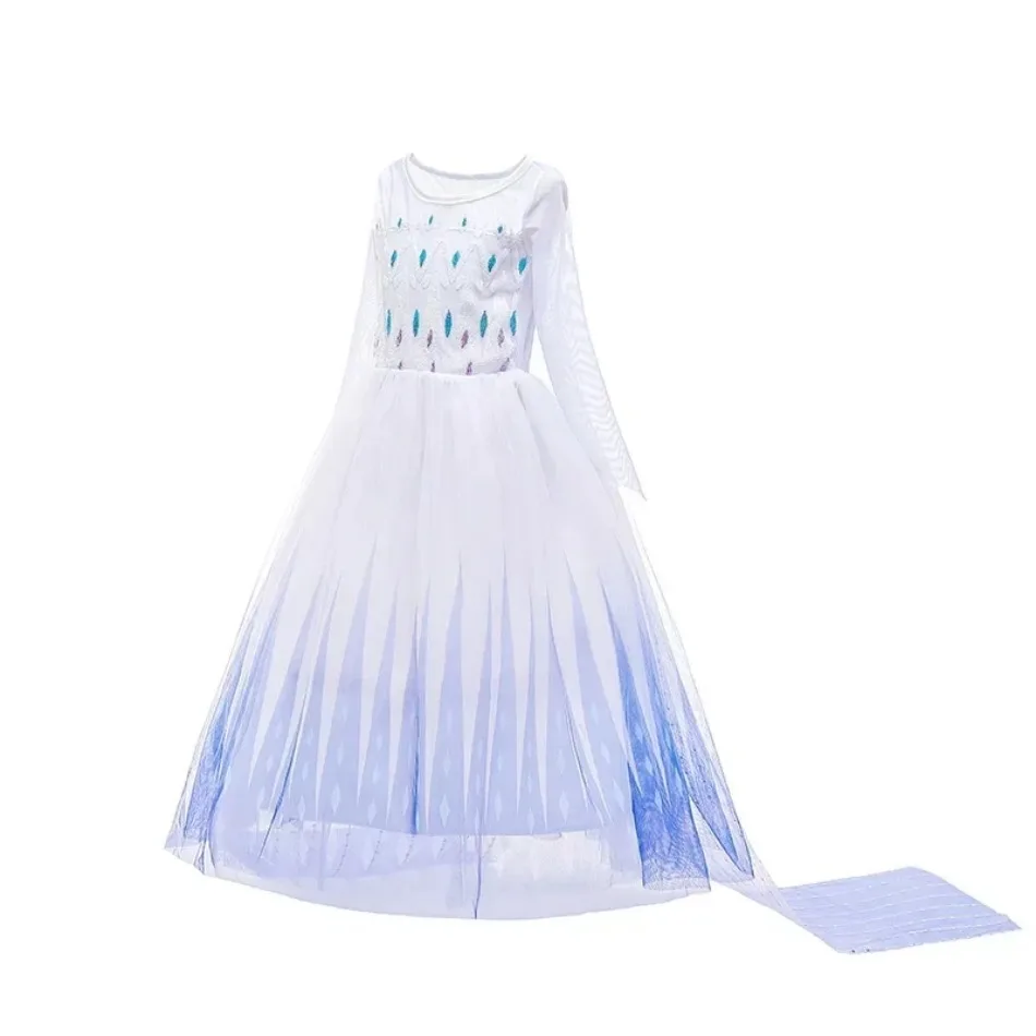 Mädchen Sommer Shiny Casual Kleid für Kinder Geburtstag Party Elsa Anna Dress Up Tuch Schnee Königin Karneval Halloween Cosplay Kostüm – Detail 22