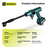 3500W 200Bar 6 IN 1 Brushless Electric Car Washer Gun Portable Cordless Rechargeable Car Garden Power Tool For Makita 18VBattery 2