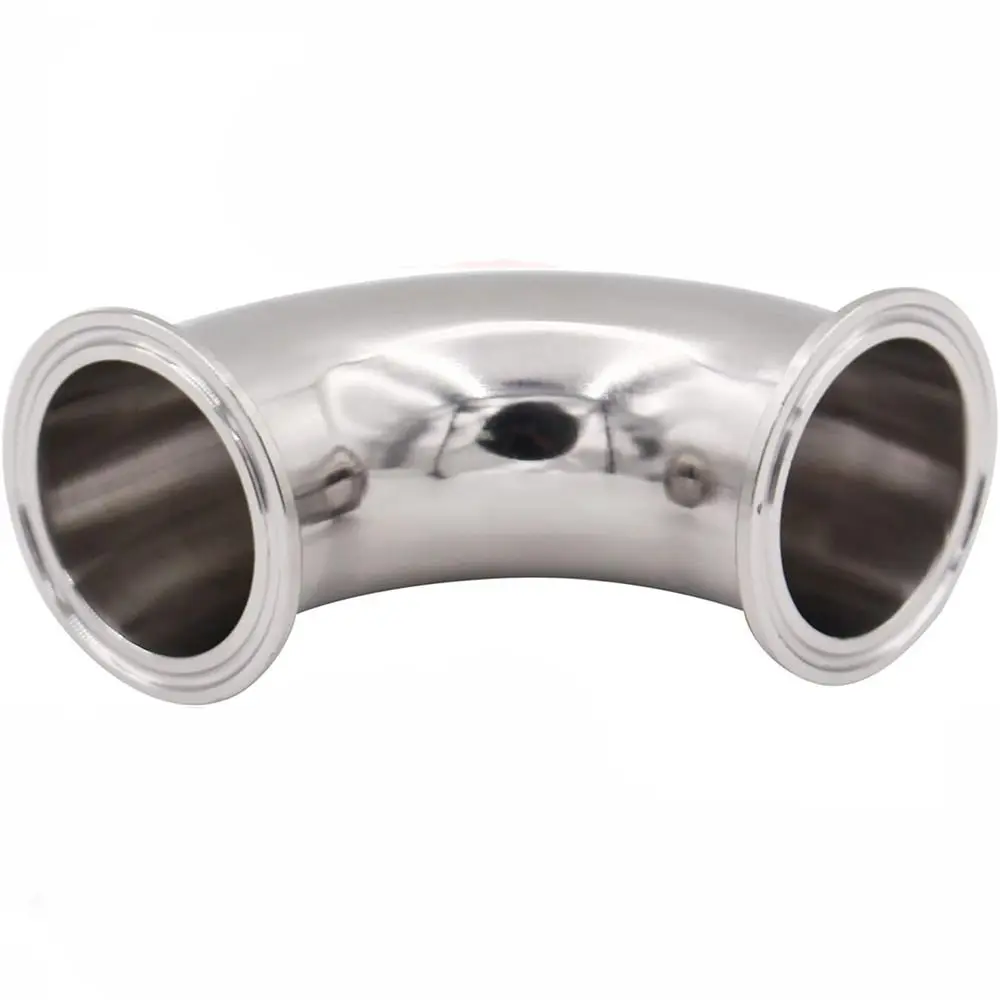 1Pc 2" Tube OD Sanitary Ferrule Elbow 90 Degree Pipe Fitting with 2 Silicone Gaskets SUS304 Tri Clamp 2 Inch