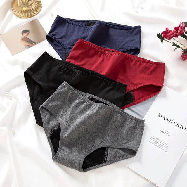 3 pièces culottes menstruelles pour femmes slips anti-fuite Lingerie en coton absorbant sous-vêtements physiologiques sous-vêtements menstruels 1