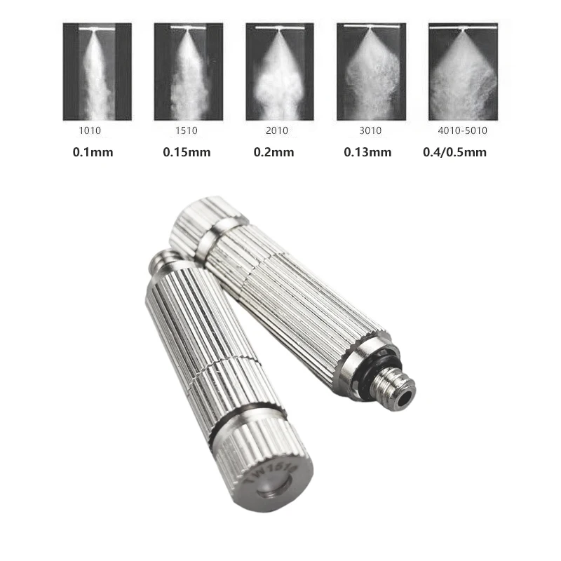 10PCS High Pressure Spray Nozzle Dry Fog Mist Ceramic Spray Core Nozzle For Humidification Cooling Nickel Plated Brass 0.1-0.8mm 5