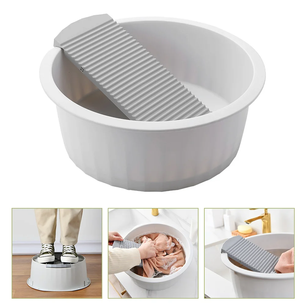 

Washboard Washing Clothes Hand Wash Board Bucket Non-Slip Washtub Plastic Washboard Basin Hand Washing Clothes Small Delicate