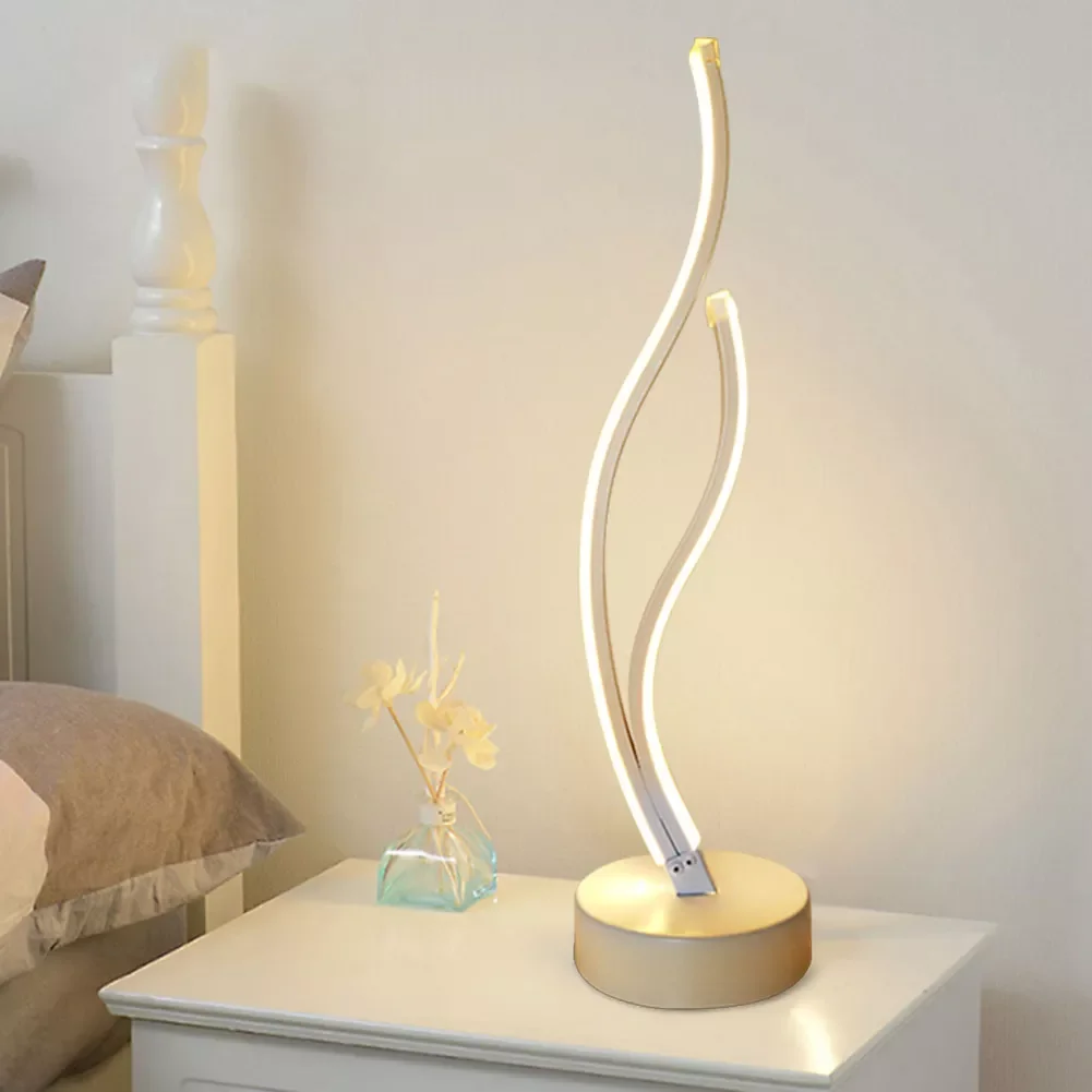 Tanie 2022New 18W nowoczesna lampa stołowa LED energooszczędna spirala akrylowa dekoracja