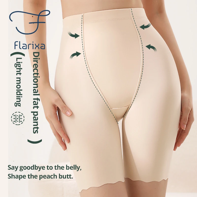 Flarixa High Waist Seamless Shaping Boyshorts Women's Boxer Briefs Anti Chafing Panties Tummy