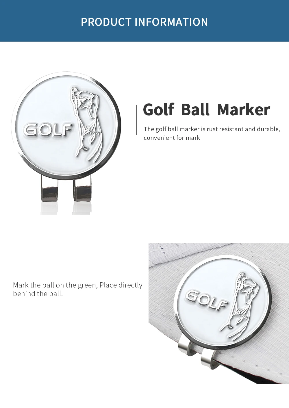 Description Picture 2 of itemGolf Ball Marker With Magnetic Hat Clip Humanoid Pattern Funny Great Golf Gifts Golf Accessories For Men Women Golfers Unique