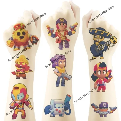 Game Series Tattoo Stickers Waterproof Cute Sticker Cartoon Kids Girls Christmas Birthday Gift Reward Toy