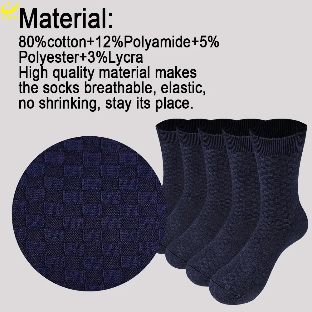 LAZAWG 5Pairs/lot Men's Cotton Socks New Style Winter for Male Socks Black Business Cotton Athletic Crew Socks Soft Breathable