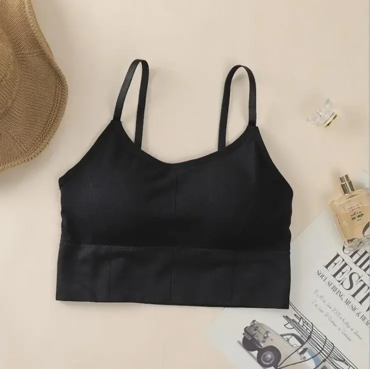 Women Tank Crop Top Seamless Underwear Female Crop Tops Sexy Lingerie Intimates Removable Padded Camisole Femme Fashion