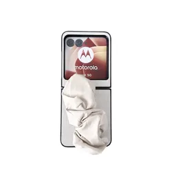 Luxury Faux Leather Folding Shockproof Case with Strap - Premium Protection Hard Back Cover for Razr 40 (WHITE)