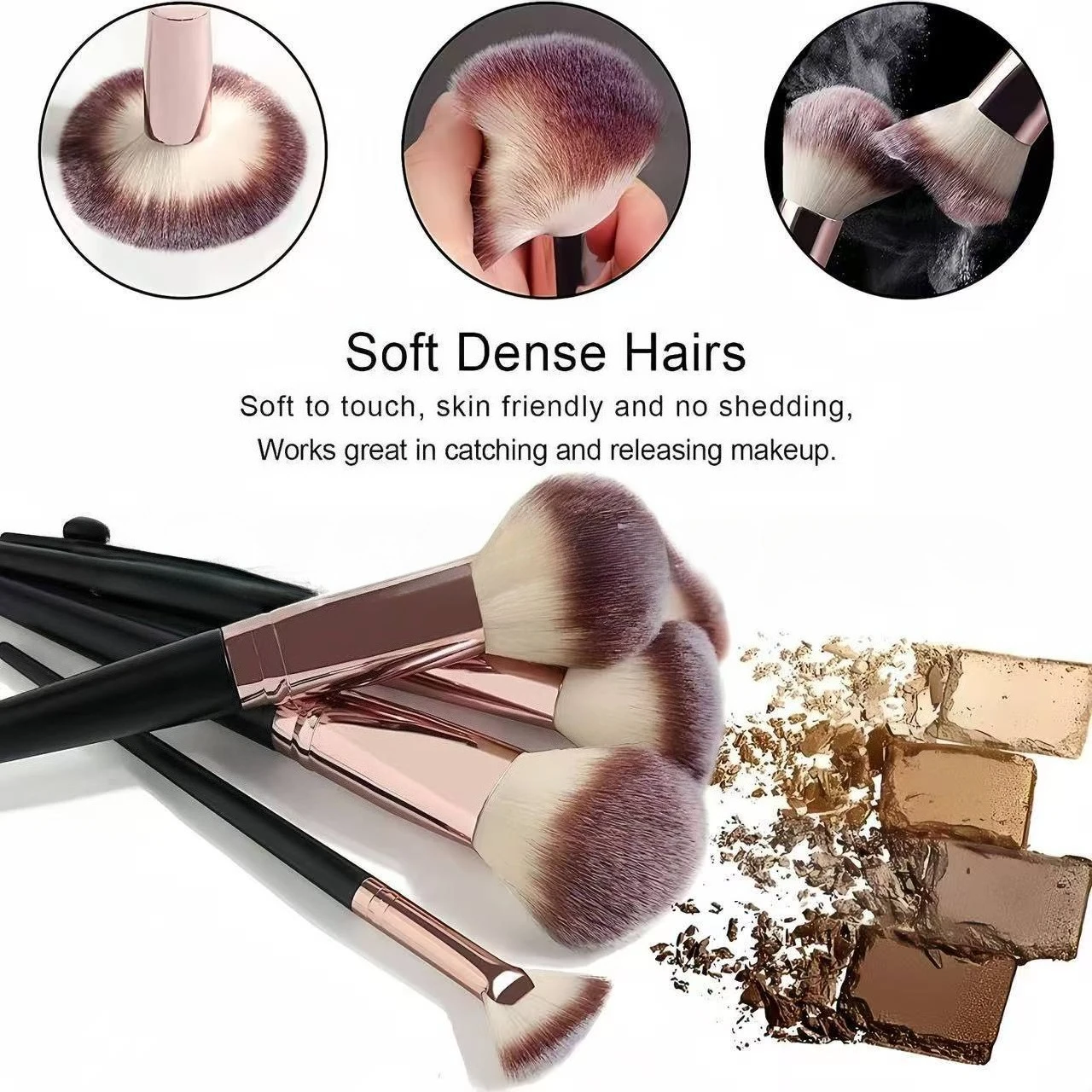 15/20 Pcs Professional Makeup Brush Set Soft Fluffy Synthetic Bristles Eyeshadow Blending Blush Concealer Brushes Daily Makeup 2
