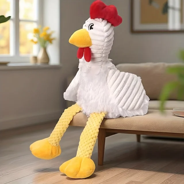 Small Plush Raw Chicken Large Dog Toys Rooster Squeak Durable Toy Dogs Cook Chew Indestructible Dog Sound Toy Puppy Pet Supplies 3