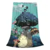 T-TotoroS Cartoon Movie Blanket Flannel Textile Decor Anime Multi-function Lightweight Thin Throw Blankets for Bed Bedspread 3