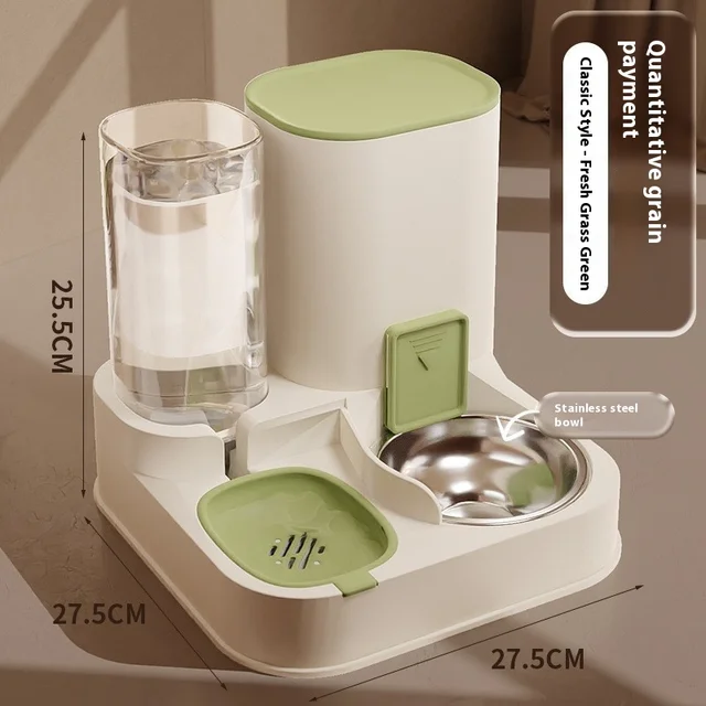 Automatic cat feeding and water dispenser, dog bowl, cat basin 2-in-1 water dispenser, cat bowl 3
