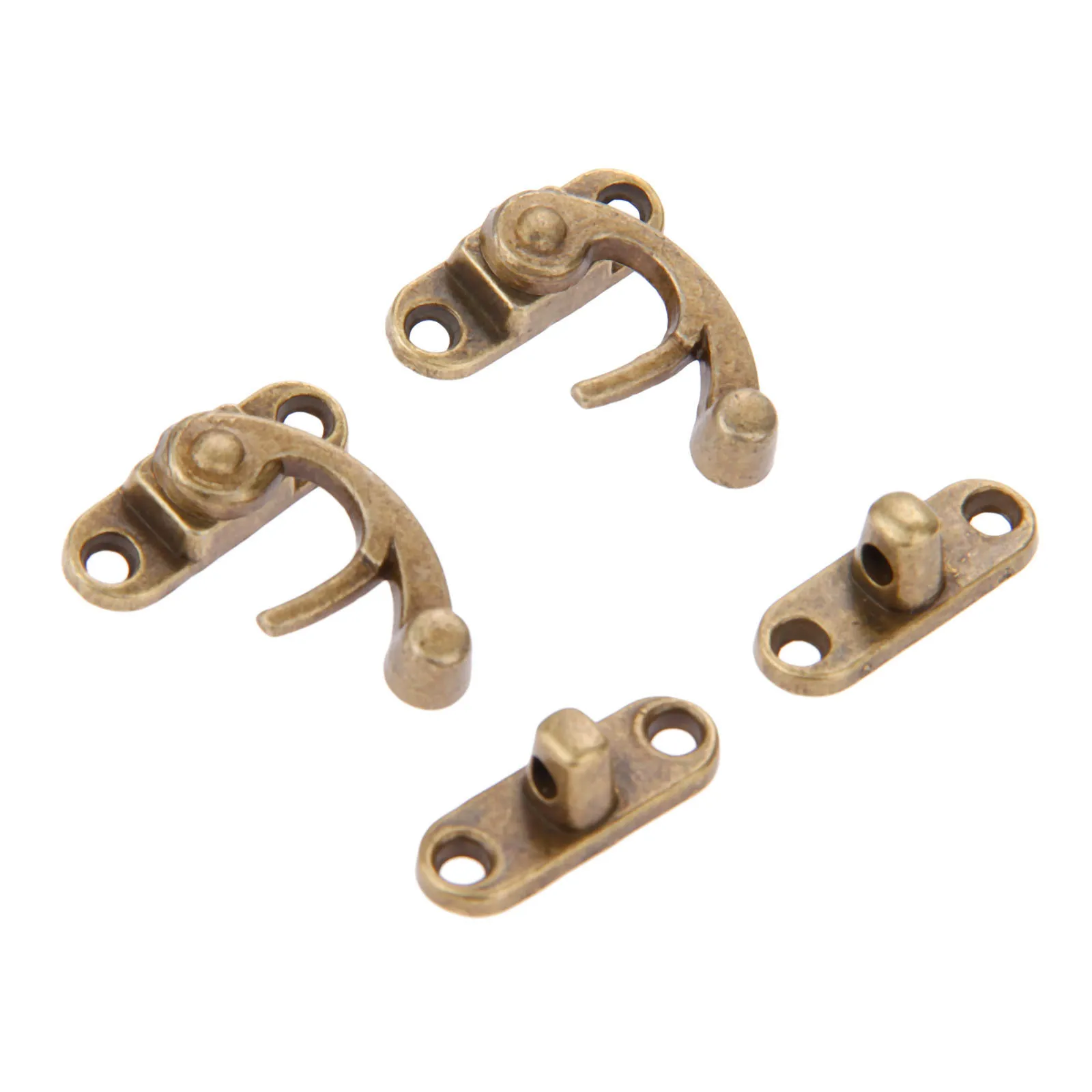 Vintage Wooden Box Decorative Latch Clasps 6Pcs Lock Padlock Hasp Hook Antique Wooden Case Buckle With Screws Zinc Alloy 29*33MM