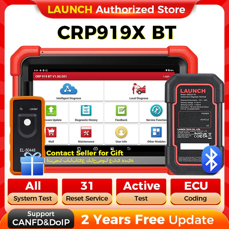 LAUNCH X431 CRP919X BT OBD2 Scanner – Professional Automotive Diagnostic Tool with ECU Coding, CAN FD & DOIP Support 1